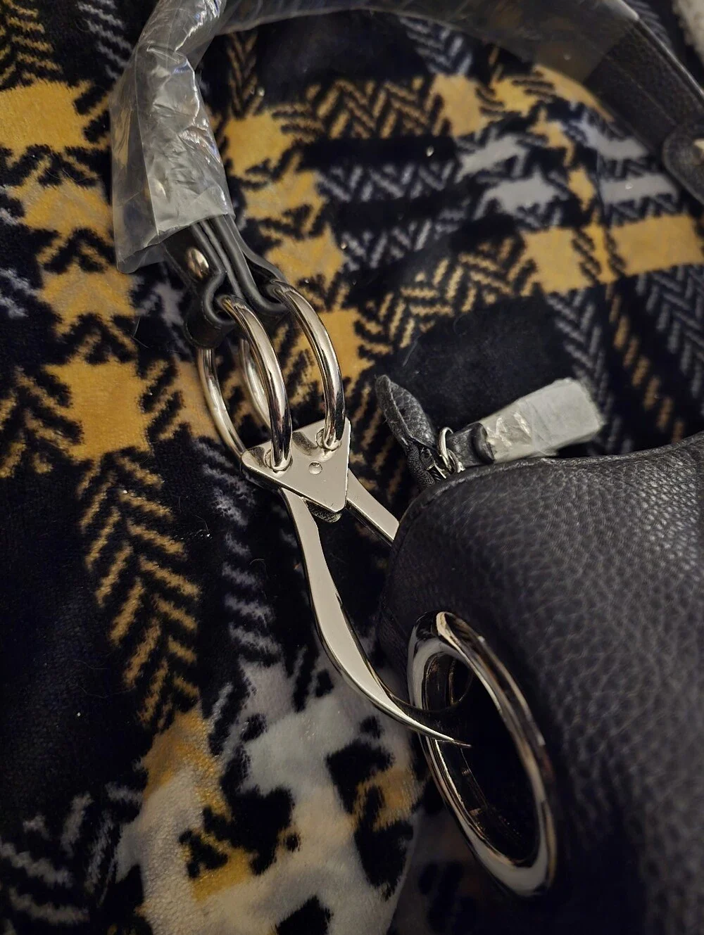 Black Women's Shoulder Bag with Wristlet Pouch